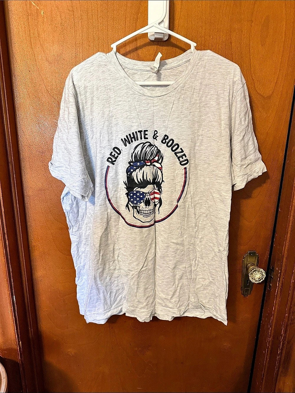 Bella Canvas Red White & Boozed Skull Graphic Tee
